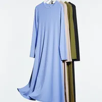 Ribbed Long-Sleeve Flare Dress