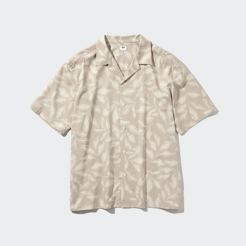 OPEN COLLAR SHORT SLEEVE SHIRT