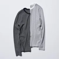 Soft Ribbed Striped Crew Neck Long Sleeve T-Shirt