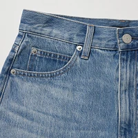 High Rise Denim Shorts (Frayed Hem)