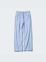 Drapey Denim Pleated Pants