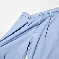 Drapey Denim Pleated Pants