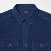 Denim Jersey Long-Sleeve Overshirt