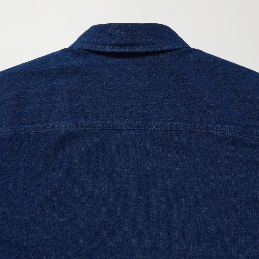 DENIM JERSEY LONG SLEEVE OVER SHIRT