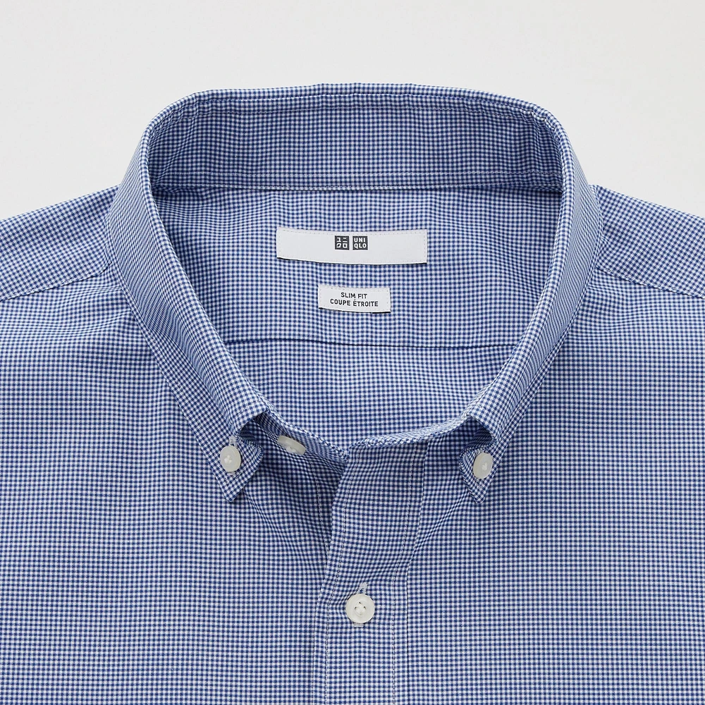 EASY CARE CHECKED STRETCH SLIM FIT SHIRT | BUTTON DOWN COLLAR