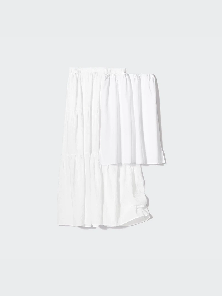 Crinkle Cotton Tiered Skirt