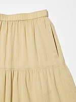 Crinkle Cotton Tiered Skirt