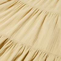 CRINKLE COTTON TIERED SKIRT