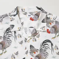 Printed Open Collar Short-Sleeve Shirt (Ito-Jakuchu)