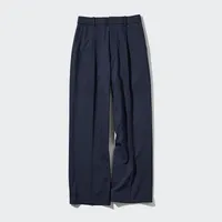 Wide-Fit Pleated Pants (Pinstripe)