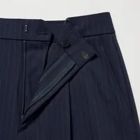 Wide-Fit Pleated Pants (Pinstripe, Tall)