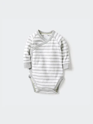 Baby Striped Long Sleeve Bodysuit | Open Front