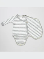 Striped Long Sleeve Bodysuit | Open Front