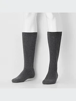 Wide Ribbed Knee High Socks