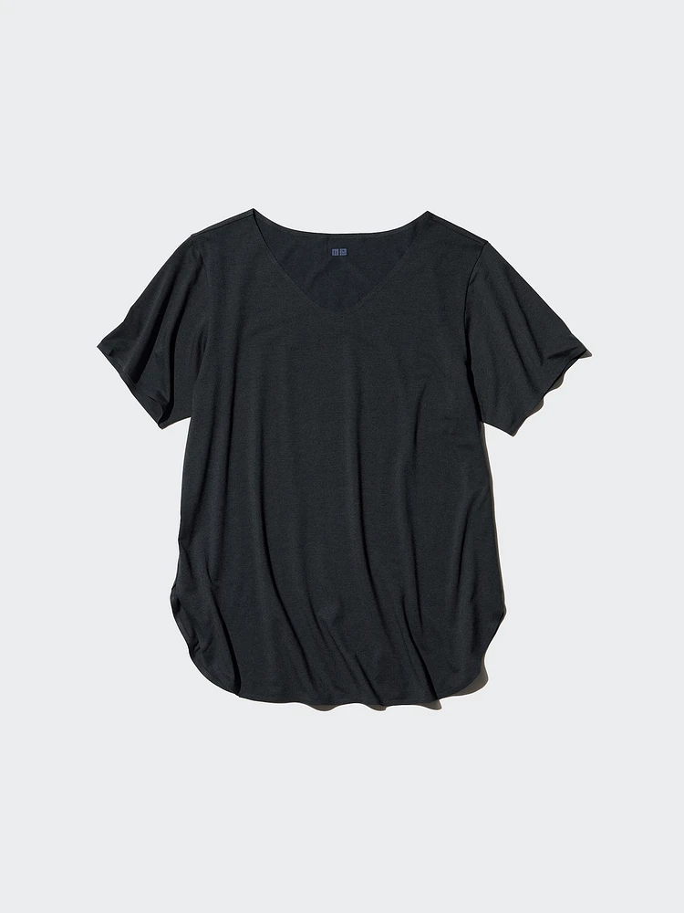 AIRism Seamless Long T-Shirt | V-Neck