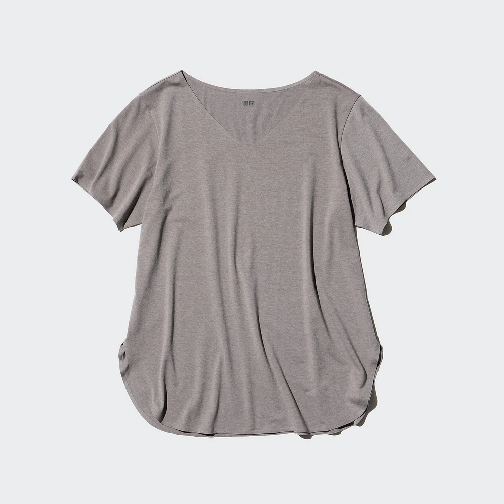 AIRism SEAMLESS V NECK LONG T-SHIRT