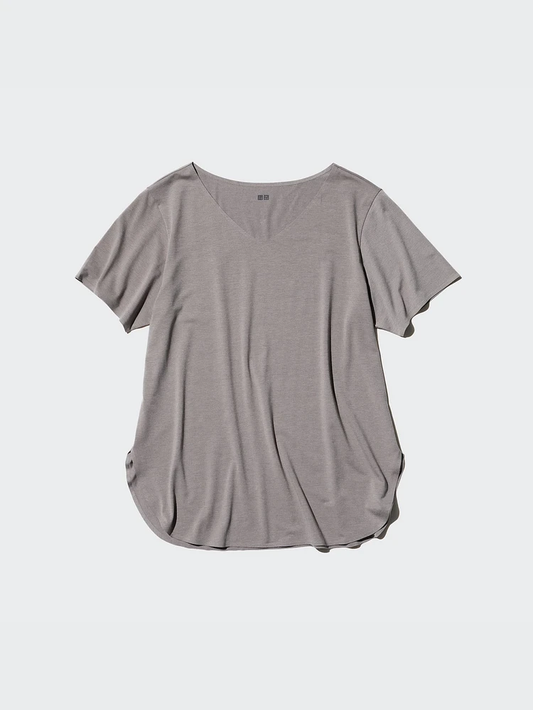 AIRism Seamless Long T-Shirt | V-Neck