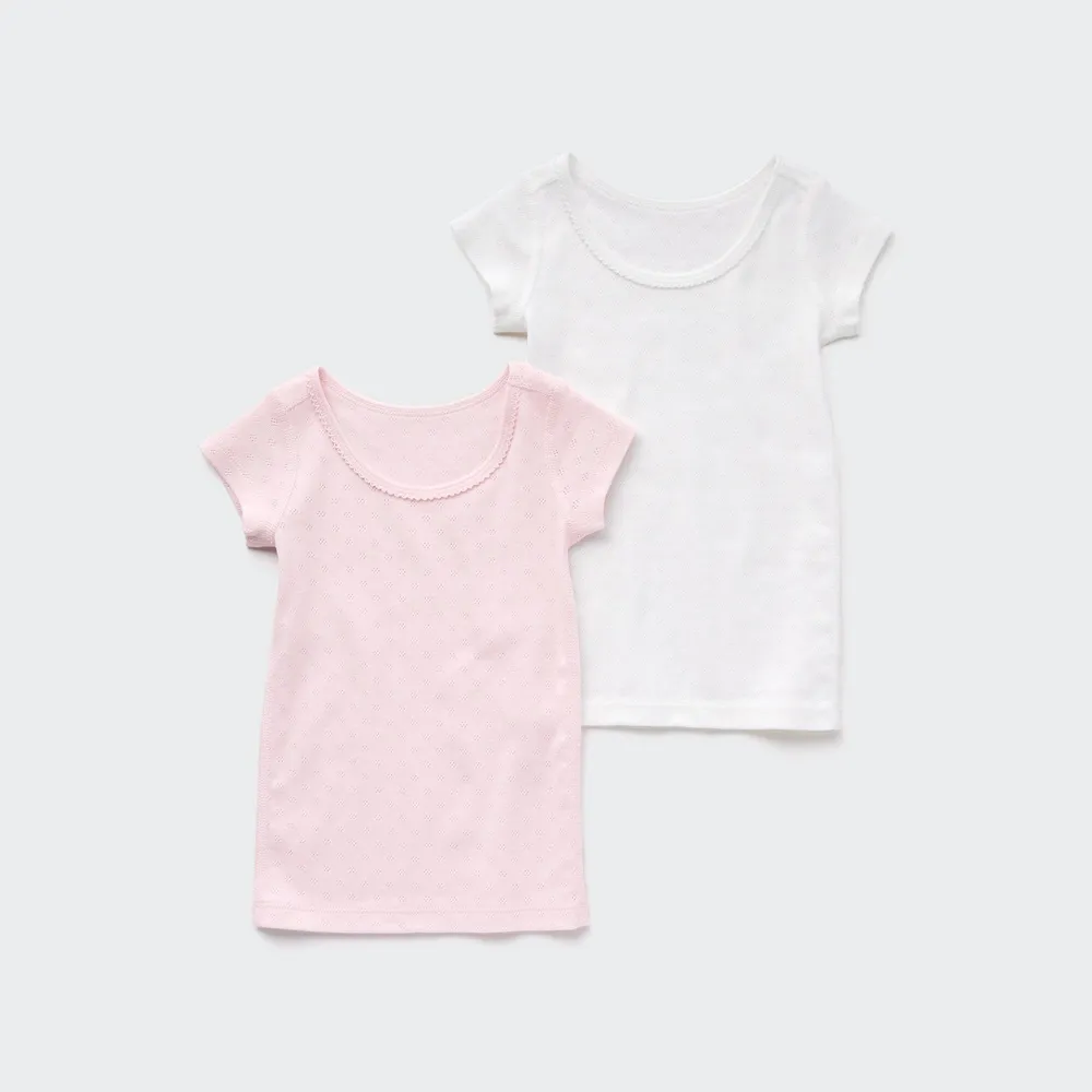 Cotton Ribbed Pointelle T-Shirt (2 Pack)