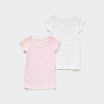 Cotton Ribbed Pointelle T-Shirt (2 Pack)