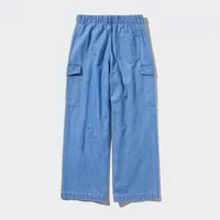 Denim Wide Straight Cargo Pants