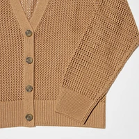 WASHABLE MESH V-NECK CARDIGAN