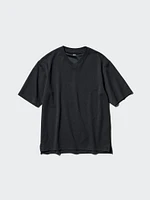 AIRism Cotton Oversized T-Shirt | V-Neck Half Sleeve