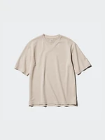 AIRism Cotton Oversized T-Shirt | V-Neck Half Sleeve