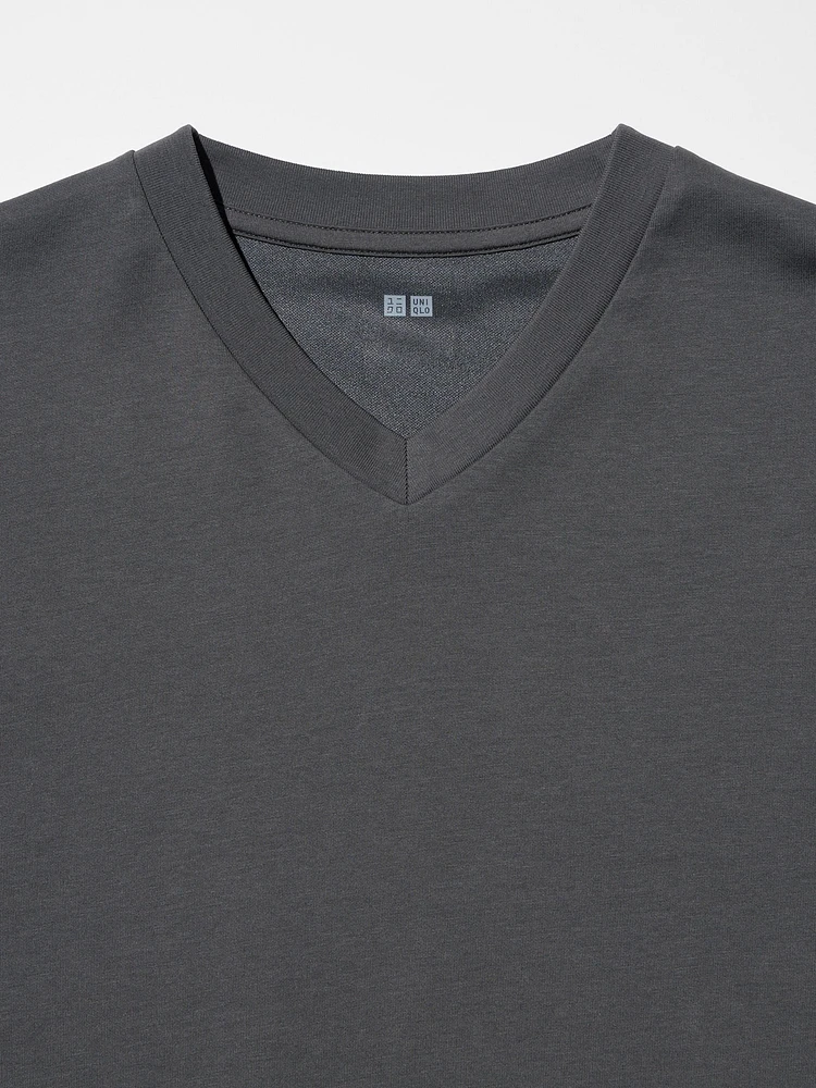 AIRism Cotton Oversized T-Shirt | V-Neck Half Sleeve