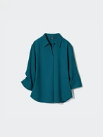 Rayon Skipper Collar Blouse | 3/4 Sleeve