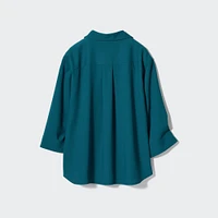 Rayon Skipper Collar Blouse | 3/4 Sleeve