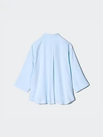 Rayon Skipper Collar Blouse | 3/4 Sleeve