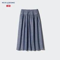 LINEN-COTON GATHERED SKIRT