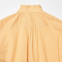 Frilled Checked Blouse