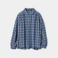 Soft Lawn Gathered Blouse | Checked