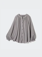 Soft Flannel Gathered Blouse