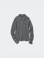 Merino Ribbed Polo Cardigan