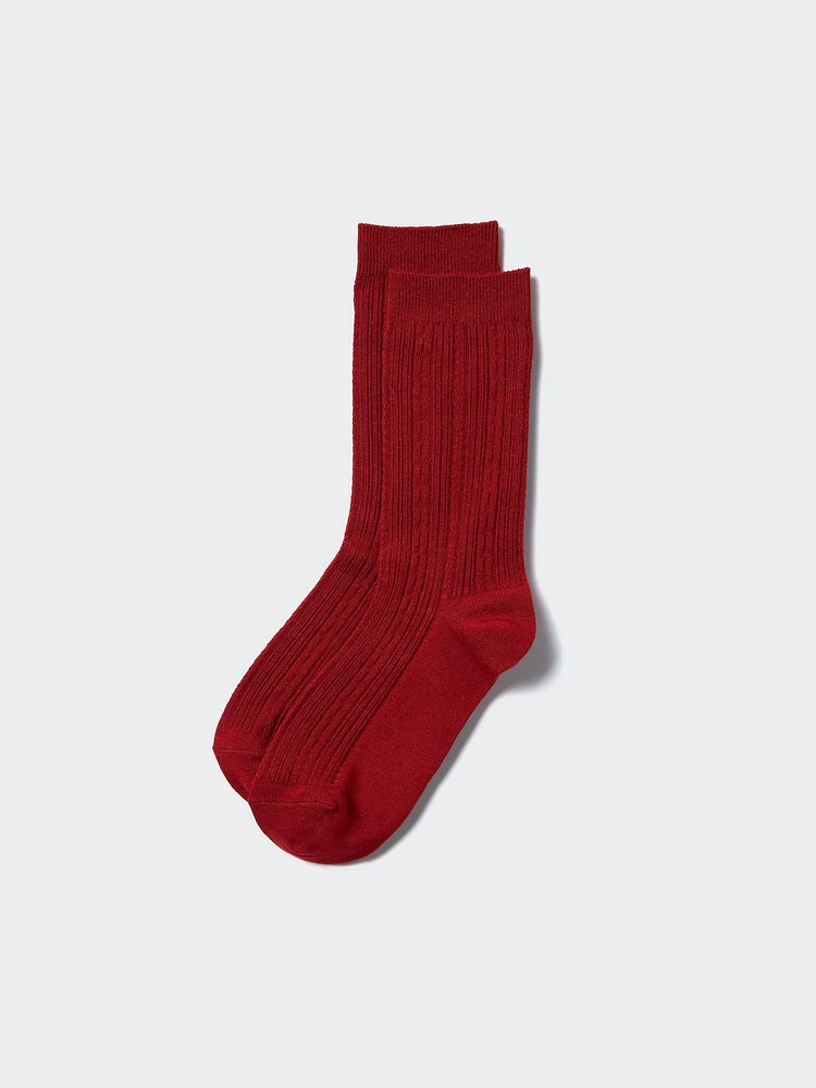 HEATTECH SOCKS (CABLE RIBBED