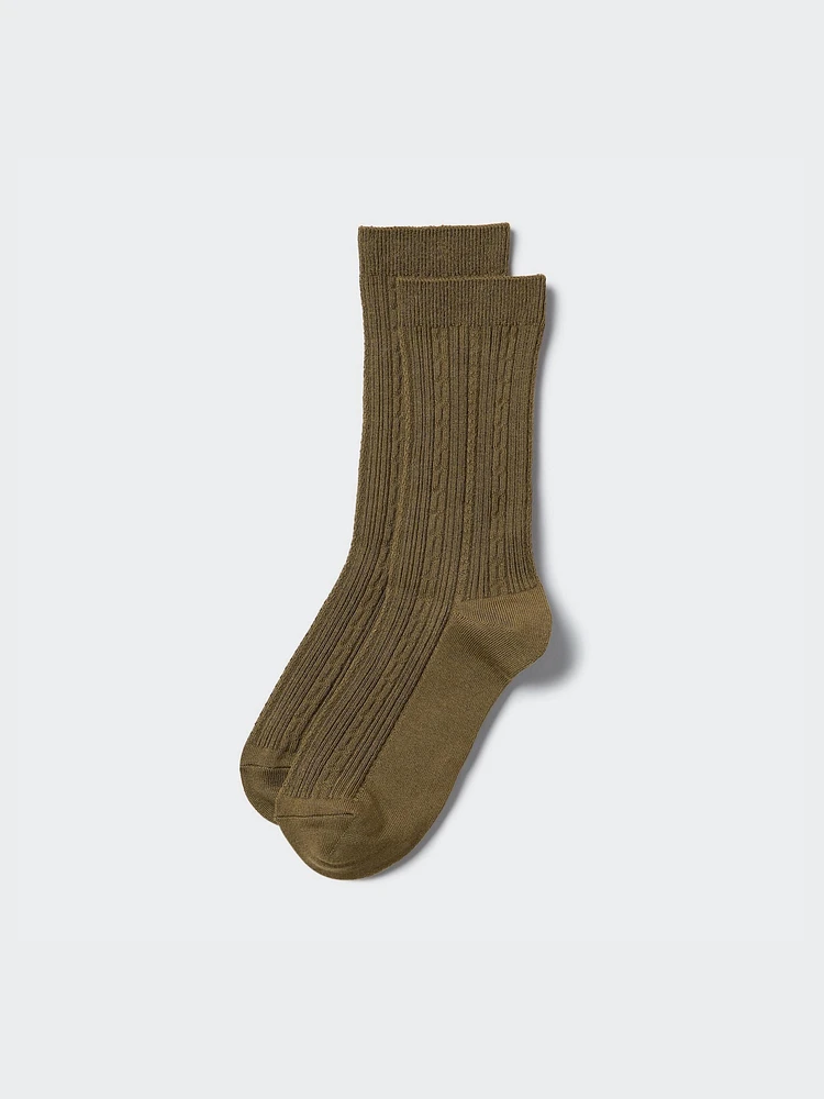 HEATTECH SOCKS (CABLE RIBBED