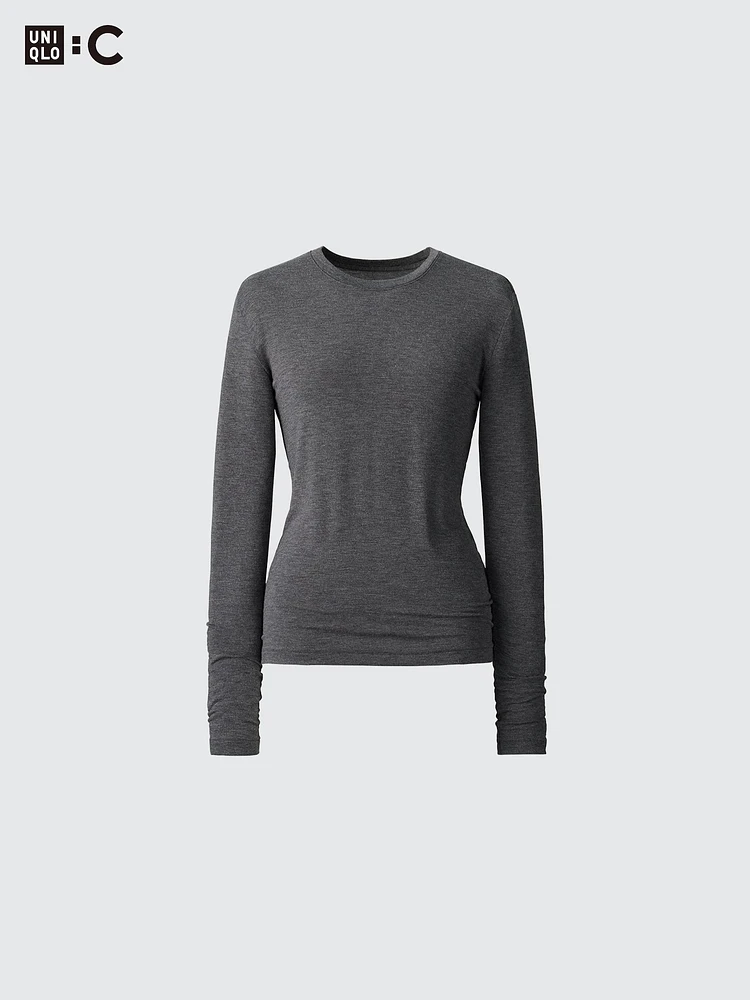 HEATTECH EXTRA WARM CASHMERE BLEND CREW NECK T-SHIRT