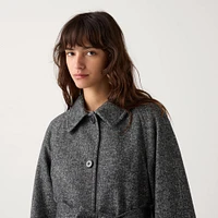 Single Collar Tweed Coat