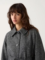 Single Collar Tweed Coat