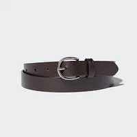 Italian Oiled Leather Narrow Belt
