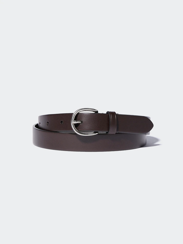 ITALIAN LEATHER OILED NARROW BELT