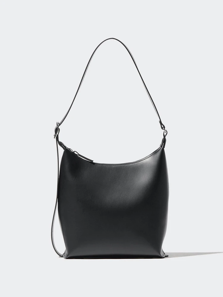 Faux Leather Square Shoulder Bag