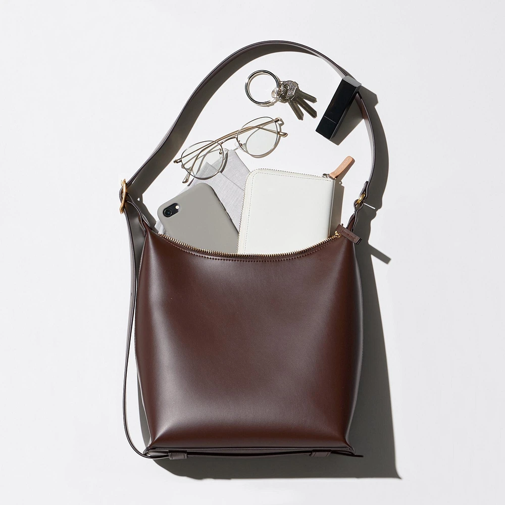 FAUX LEATHER SQUARE SHOULDER BAG