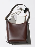 Faux Leather Square Shoulder Bag