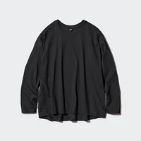 Smooth Cotton Oversized T-Shirt | Long-Sleeve