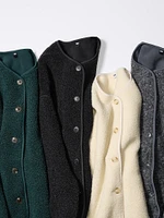 Pile Lined Fleece Relaxed Cardigan