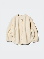 Pile Lined Fleece Relaxed Cardigan