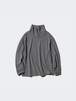 Soft Knitted Fleece Ribbed T-Shirt | High Neck Long Sleeve